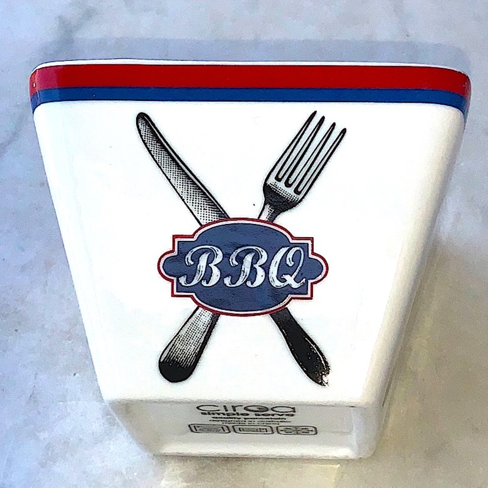 CIROA SIMPLE SERVE MINI BOWLS SQUARE KNIFE & FORK BBC NEW PORCELAIN